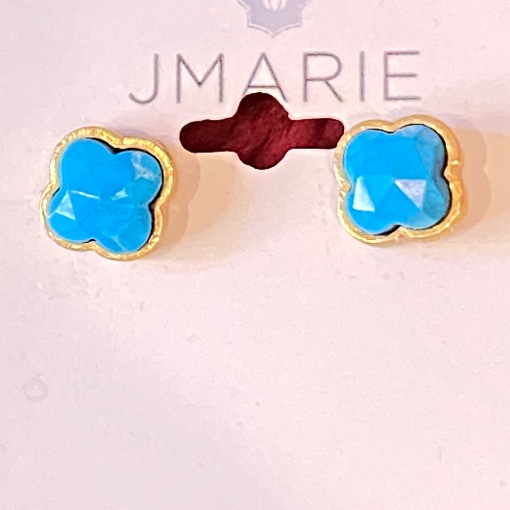 JMARIE Turquoise clover stud Earrings
